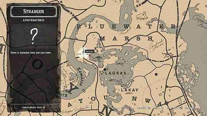 Red Dead Redemption 2 mapa do tesouro Pântano Bluewater 