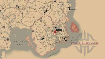 Mapa da localização do Livro de Hozia em RDR 2