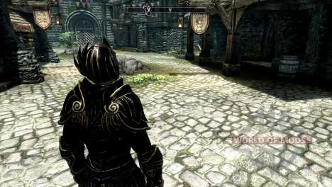Preto-e-ouro-alfesca armadura para Skyrim