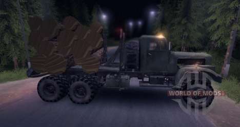 KrAZ neve de caminhão de madeira velha para Spin Tires