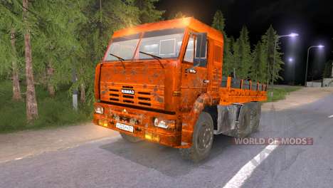 KAMAZ-65117 muddy-laranja para Spin Tires