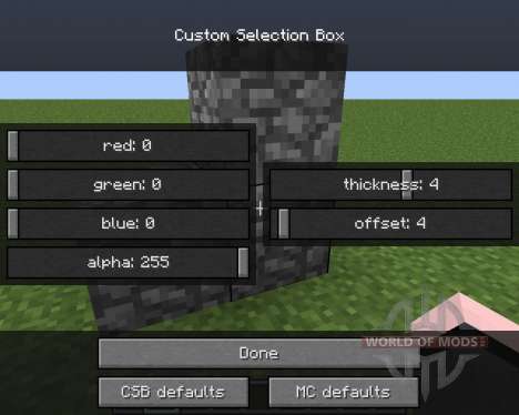 Custom Selection Box para Minecraft