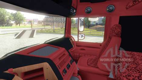 Interior para o DAF, Vermelho E Laranja para Euro Truck Simulator 2