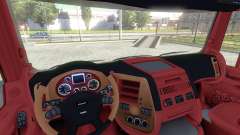 Interior para o DAF, Vermelho E Laranja para Euro Truck Simulator 2