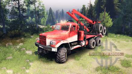 KrAZ-255 na cor vermelha para Spin Tires