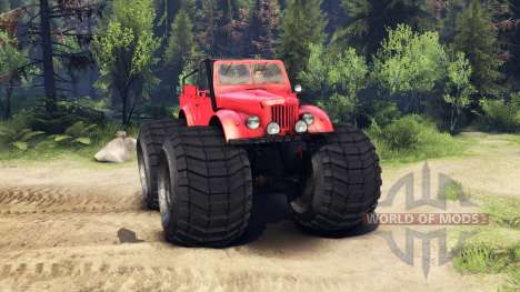 ГАЗ-69М Monstro Vermelho para Spin Tires