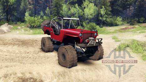 Jeep Willys red para Spin Tires