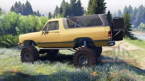 Dodge Ramcharger II 1991 dirty brown para Spin Tires