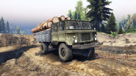 GAZ-66 com cabine dupla para Spin Tires