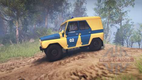 UAZ-B da polícia da URSS para Spin Tires