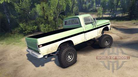Ford F-200 1968 green and white para Spin Tires