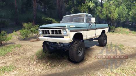 Ford F-200 1968 blue and white para Spin Tires