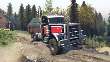 Peterbilt 379 v1.1 red black para Spin Tires