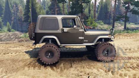 Jeep YJ 1987 black para Spin Tires