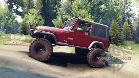Jeep YJ 1987 maroon para Spin Tires