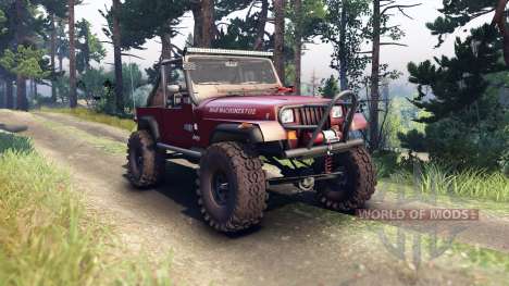 Jeep YJ 1987 Open Top maroon para Spin Tires