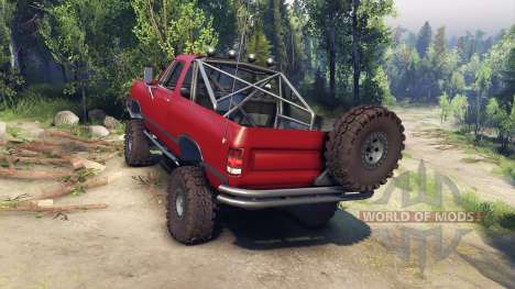 Dodge Ramcharger 1991 Open Top v1.1 blood red para Spin Tires