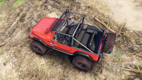 Jeep YJ 1987 Open Top orange para Spin Tires