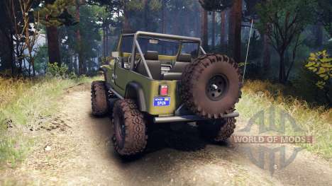 Jeep YJ 1987 Open Top green para Spin Tires