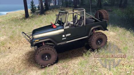 Jeep YJ 1987 Open Top dark green para Spin Tires