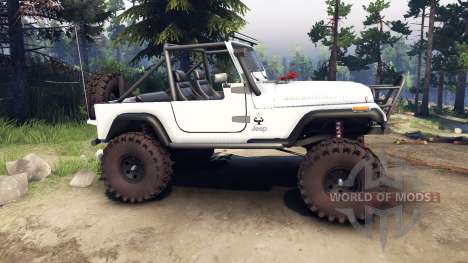 Jeep YJ 1987 Open Top white para Spin Tires