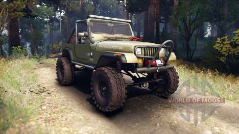 Jeep YJ 1987 Open Top green para Spin Tires