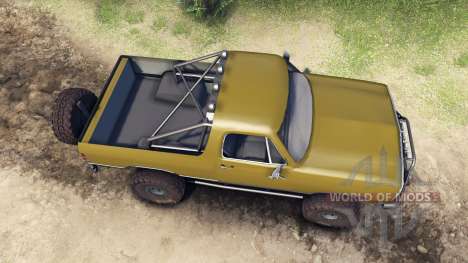 Dodge Ramcharger 1991 Open Top v1.1 olive green para Spin Tires