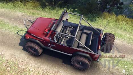 Jeep YJ 1987 Open Top maroon para Spin Tires