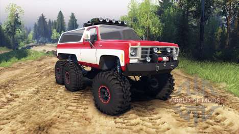 Chevrolet K5 Blazer 1975 Equipped red and white para Spin Tires
