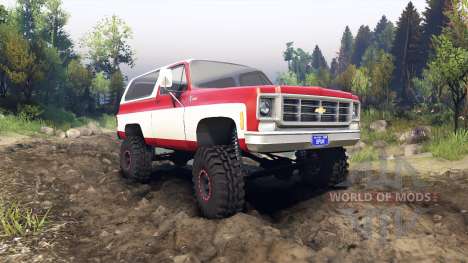 Chevrolet K5 Blazer 1975 red and white para Spin Tires