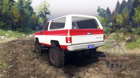 Chevrolet K5 Blazer 1975 red and white para Spin Tires