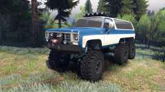 Chevrolet K5 Blazer 1975 Equipped blue and white para Spin Tires