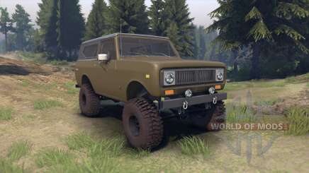 International Scout II 1977 drab green para Spin Tires