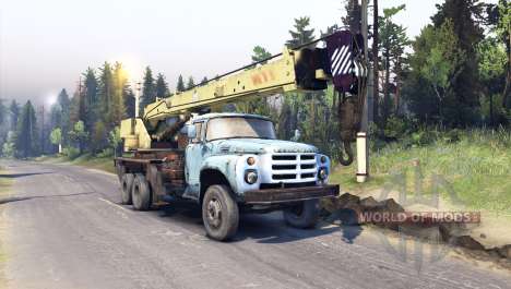 ZIL-133 caminhão guindaste GA para Spin Tires