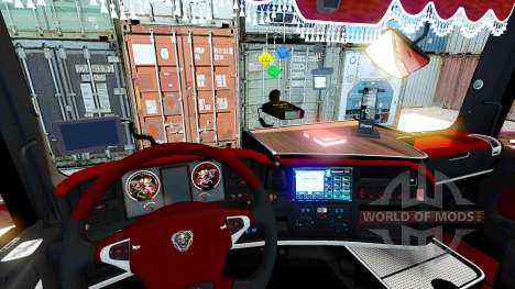Interior vermelho Scania para Euro Truck Simulator 2
