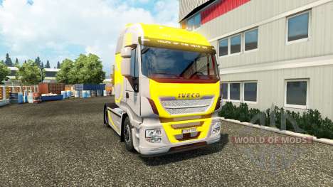 Pele Oi Forma Amarelo Cinza no caminhão Iveco para Euro Truck Simulator 2