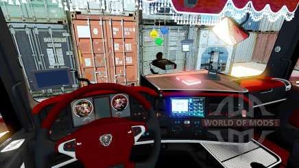 Interior vermelho Scania para Euro Truck Simulator 2