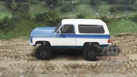 Chevrolet K5 Blazer 1975 [blue and white] para Spin Tires