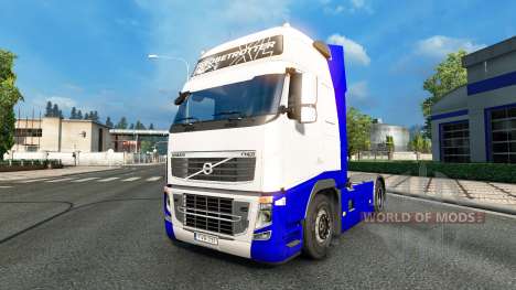 A pele Azul-Branco na Volvo para Euro Truck Simulator 2