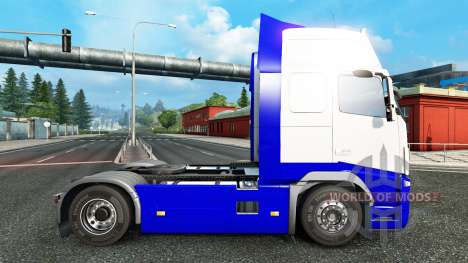 A pele Azul-Branco na Volvo para Euro Truck Simulator 2