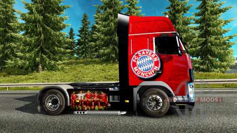 A pele do FC Bayern München, em um caminhão Volv para Euro Truck Simulator 2