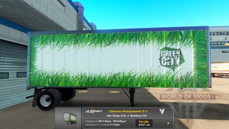Reboques UPS e Cidade Verde para American Truck Simulator