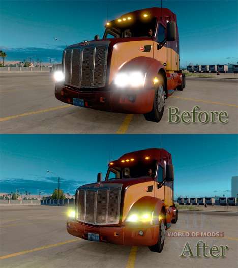 Luzes amarelas para American Truck Simulator
