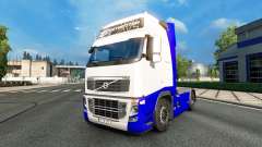 A pele Azul-Branco na Volvo para Euro Truck Simulator 2