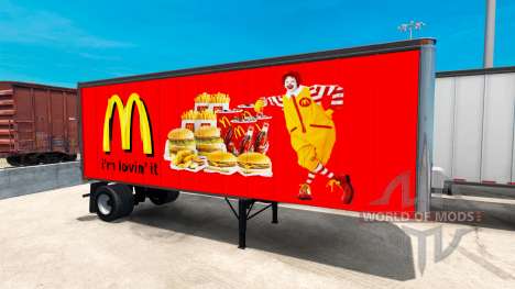 Peles de fast food Americano reboques para para American Truck Simulator