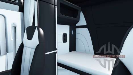 Preto e branco no interior de um Peterbilt 579 para American Truck Simulator