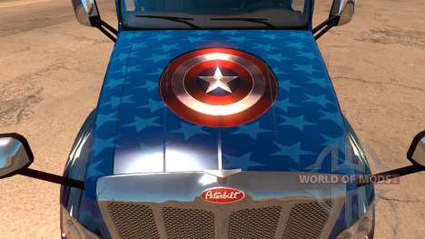 Capitão América pele para o caminhão Peterbilt 5 para American Truck Simulator