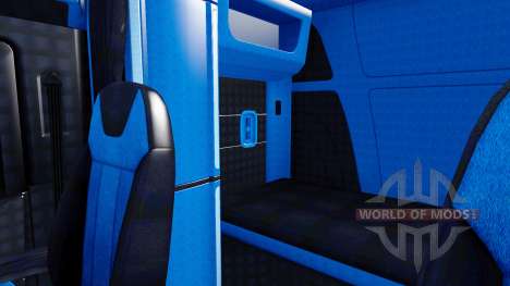 Preto e azul, interior em um Peterbilt 579 para American Truck Simulator