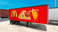 Peles de fast food Americano reboques para para American Truck Simulator