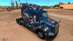 Capitão América pele para o caminhão Peterbilt 579 para American Truck Simulator